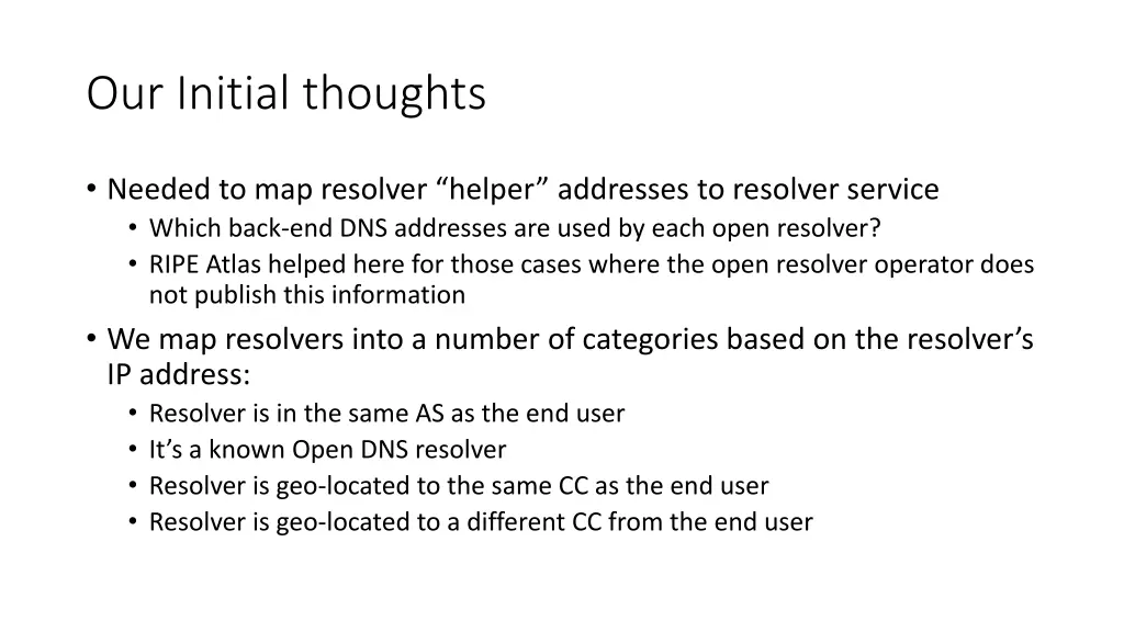 our initial thoughts 1