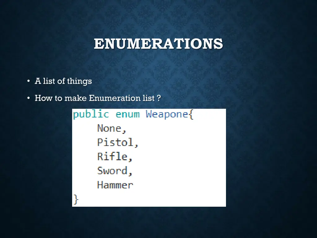 enumerations