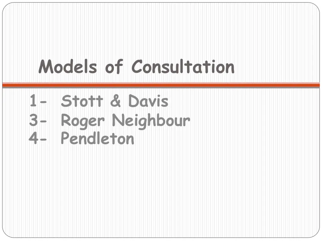 models of consultation 1