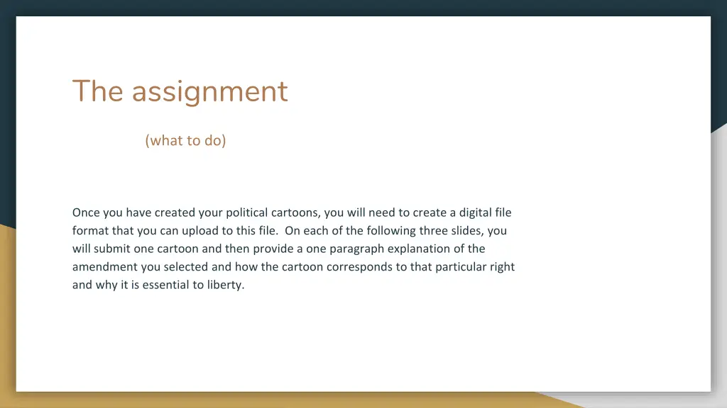 the assignment