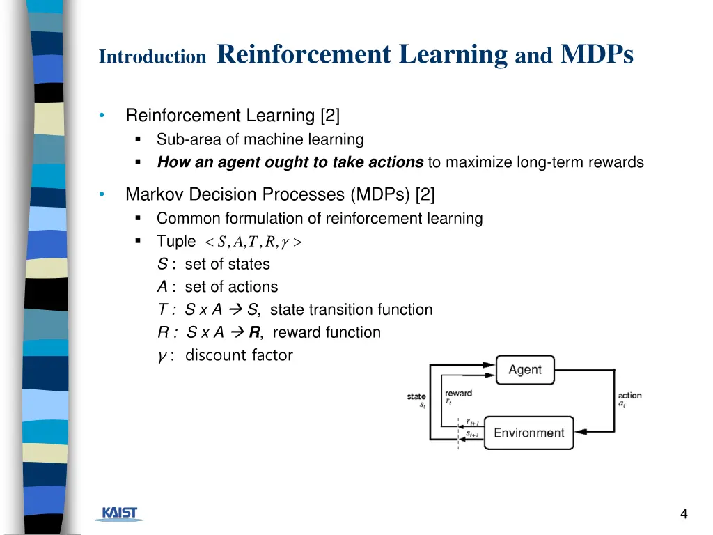 introduction reinforcement learning and mdps