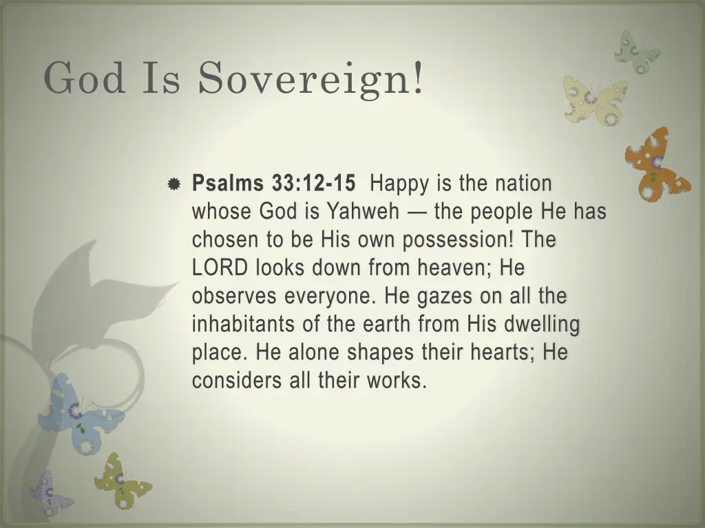 god is sovereign