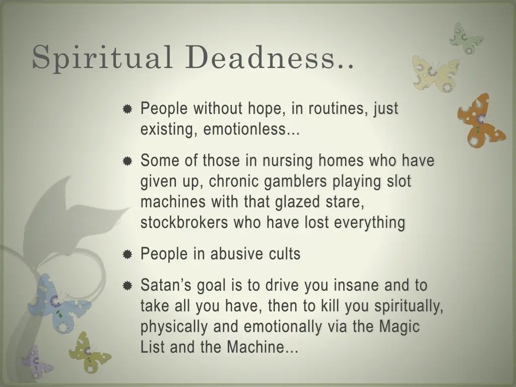 spiritual deadness