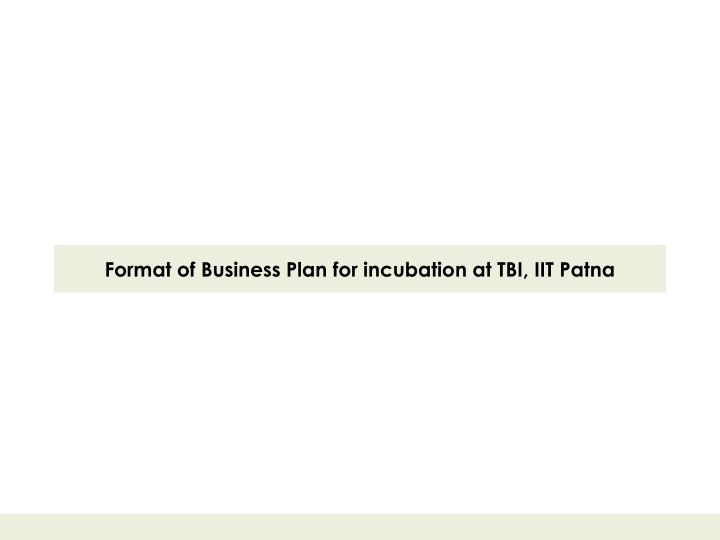 format of business plan for incubation