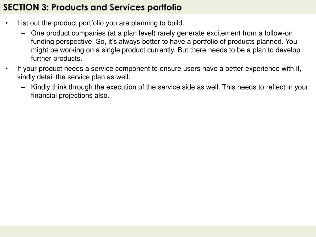 section 3 products and services portfolio