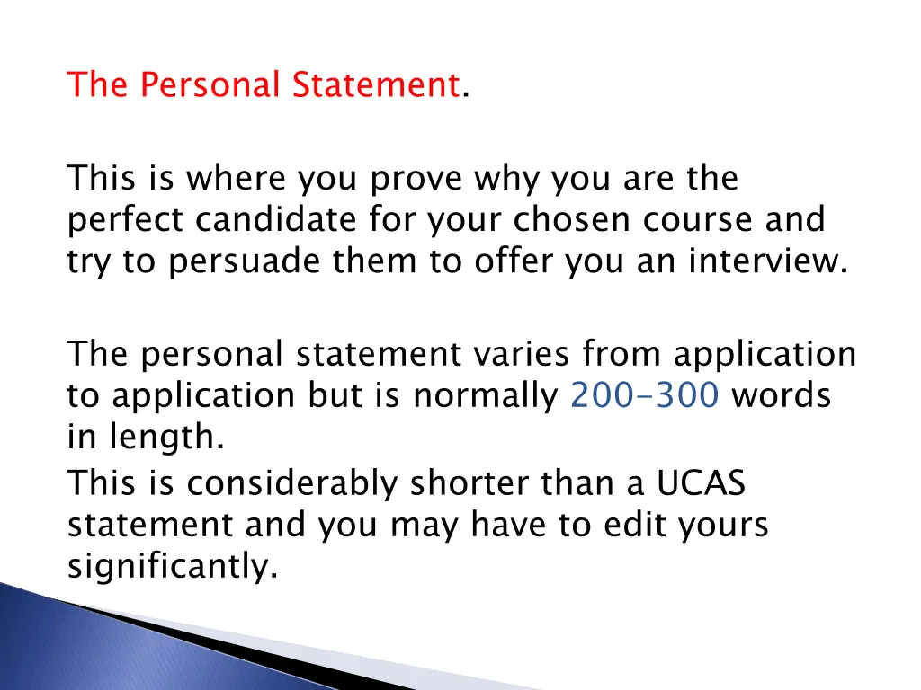 the personal statement