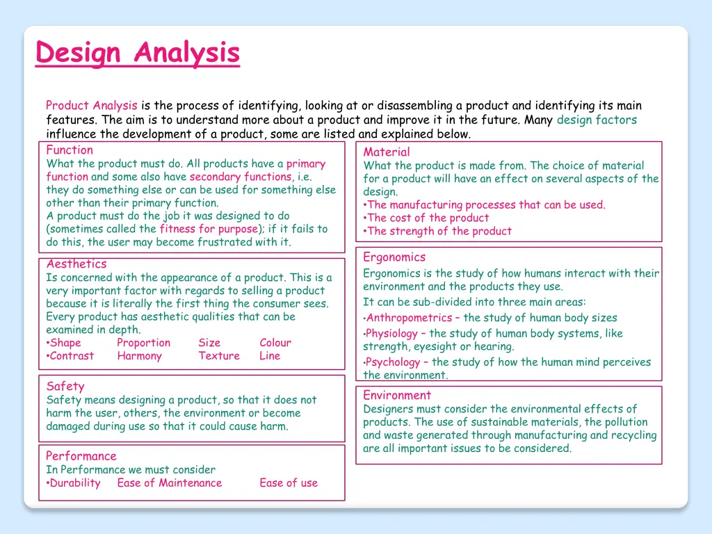 design analysis