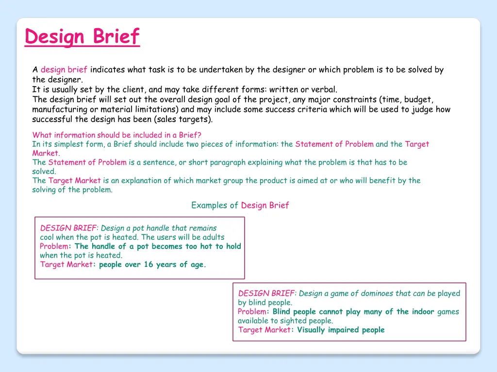 design brief