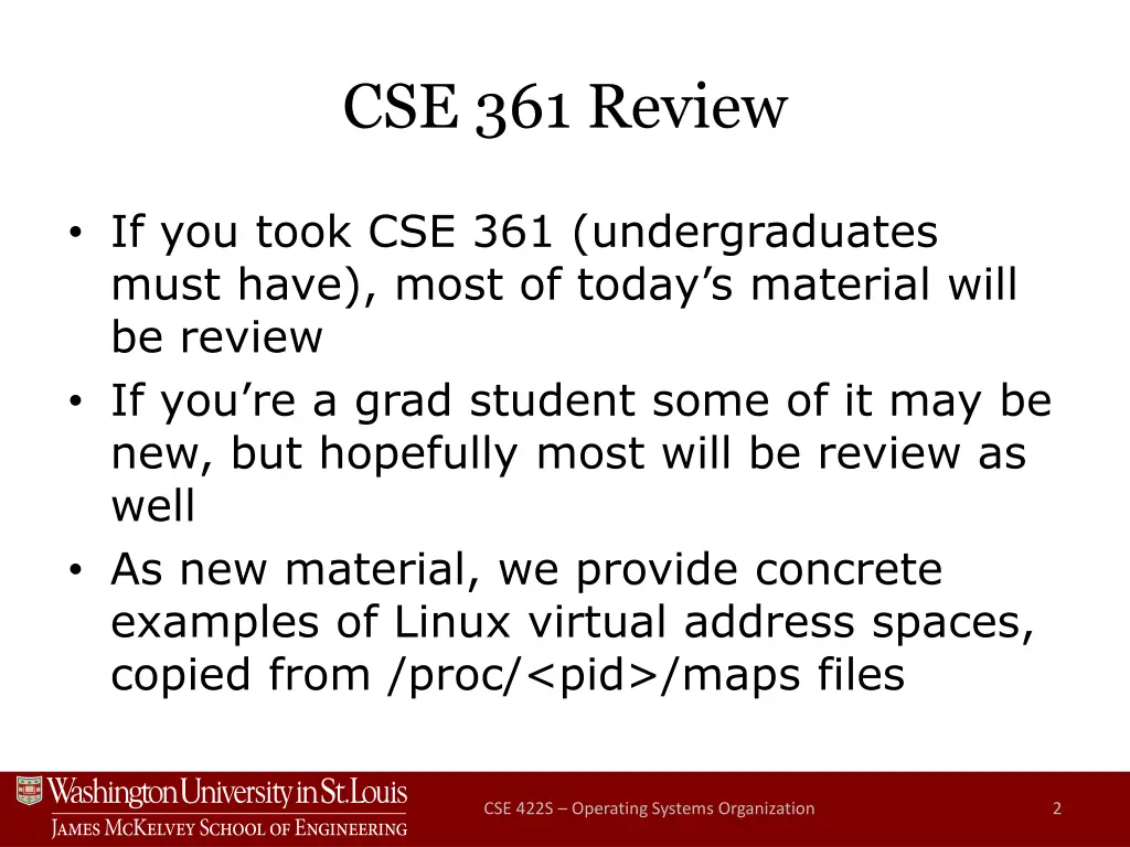 cse 361 review