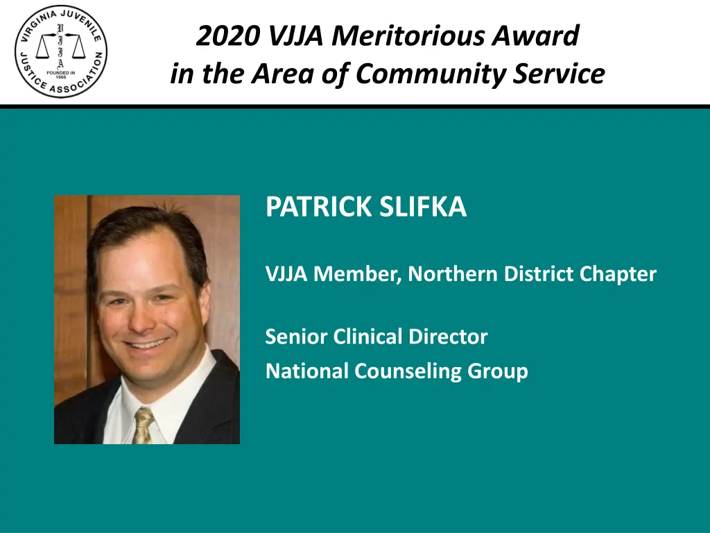 2020 vjja meritorious award in the area 1