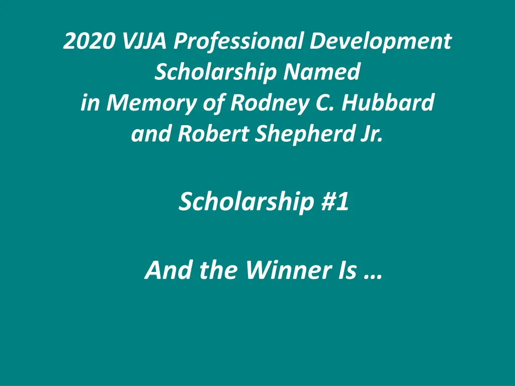 2020 vjja professional development scholarship