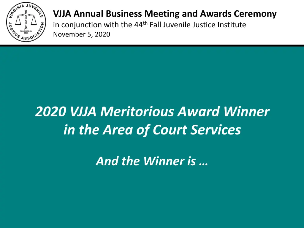 vjja annual business meeting and awards ceremony 2