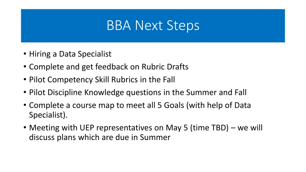 bba next steps