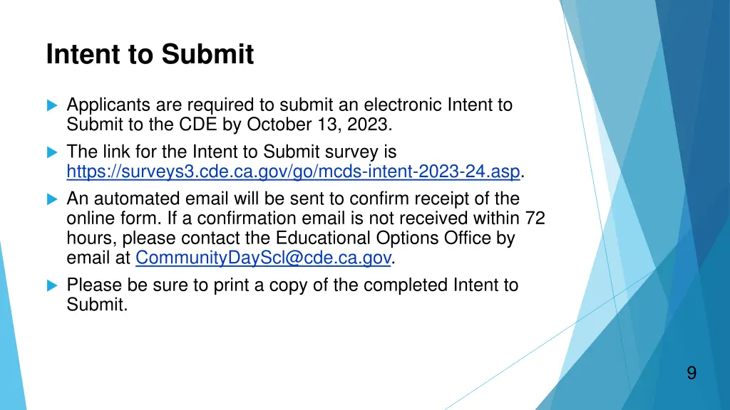 intent to submit