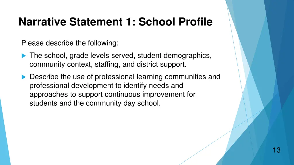narrative statement 1 school profile
