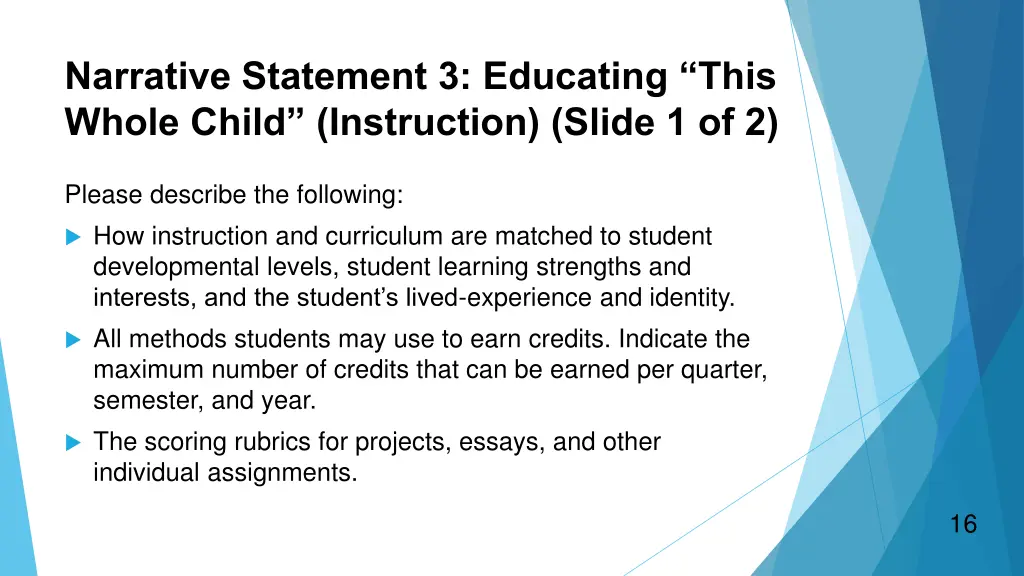 narrative statement 3 educating this whole child