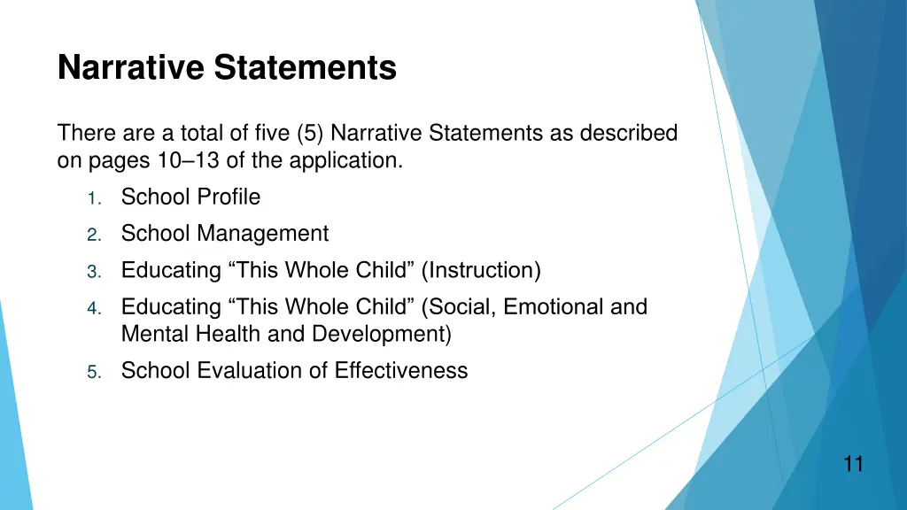 narrative statements