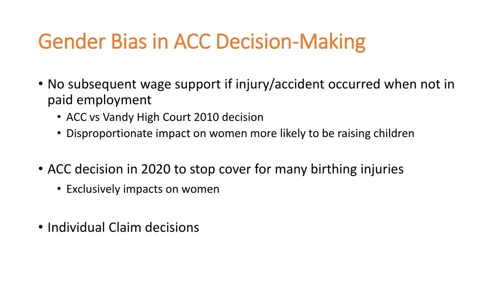 gender bias in acc decision gender bias