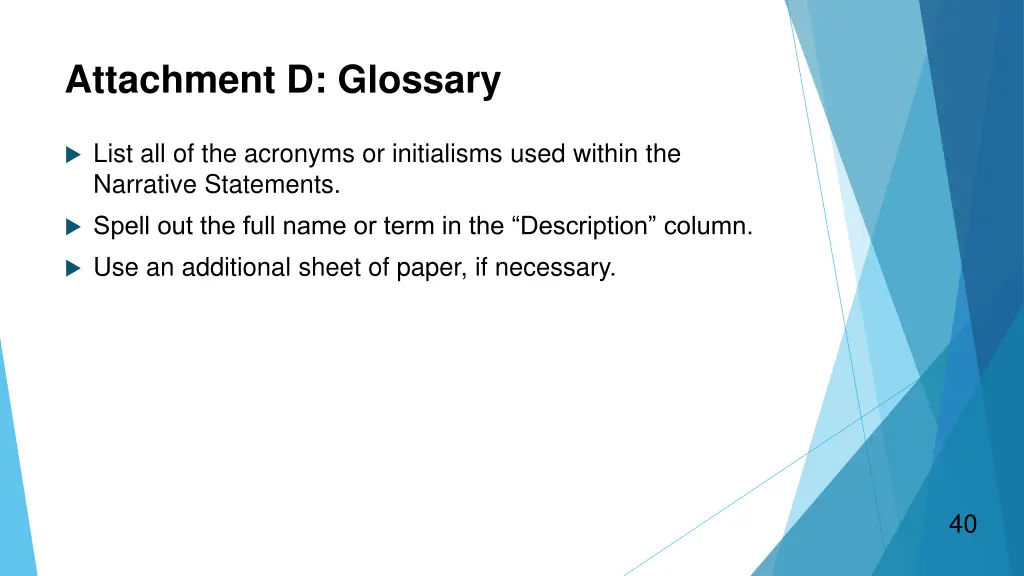 attachment d glossary