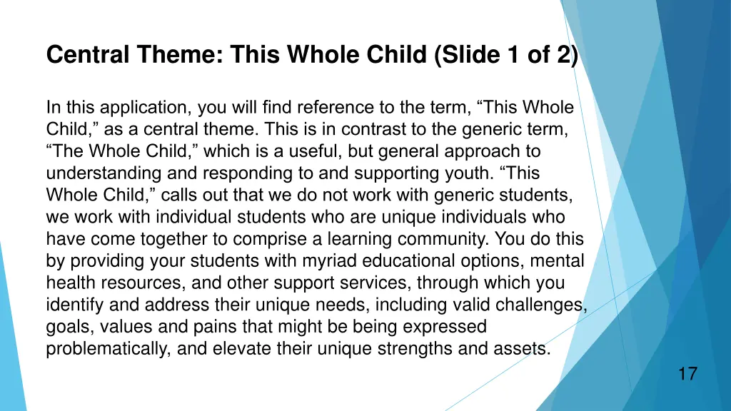 central theme this whole child slide 1 of 2