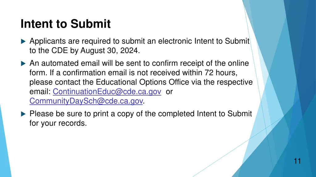 intent to submit
