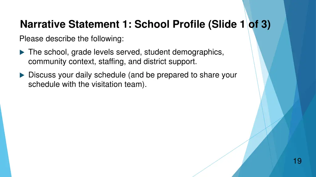 narrative statement 1 school profile slide