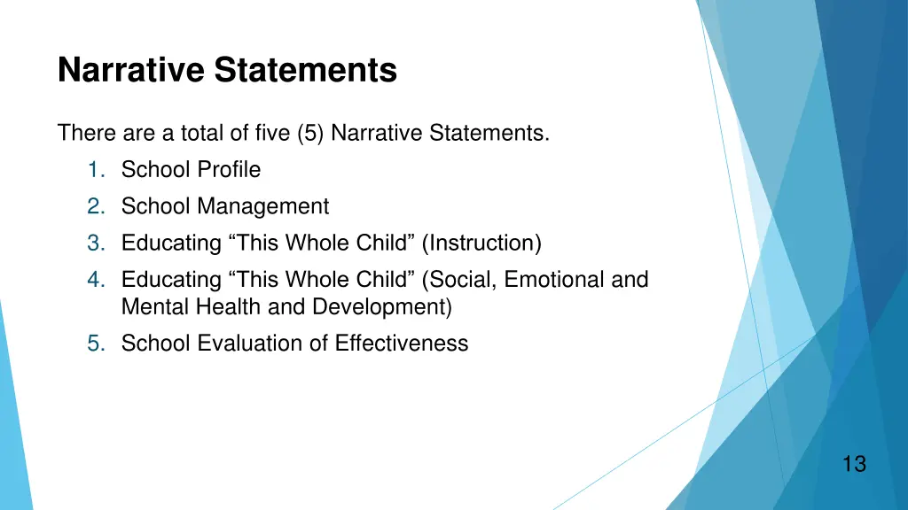 narrative statements
