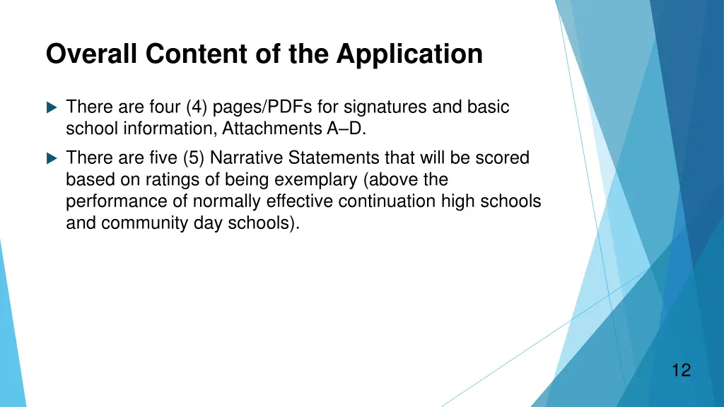 overall content of the application