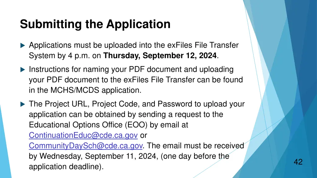 submitting the application