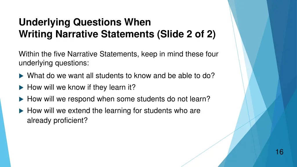 underlying questions when writing narrative 1