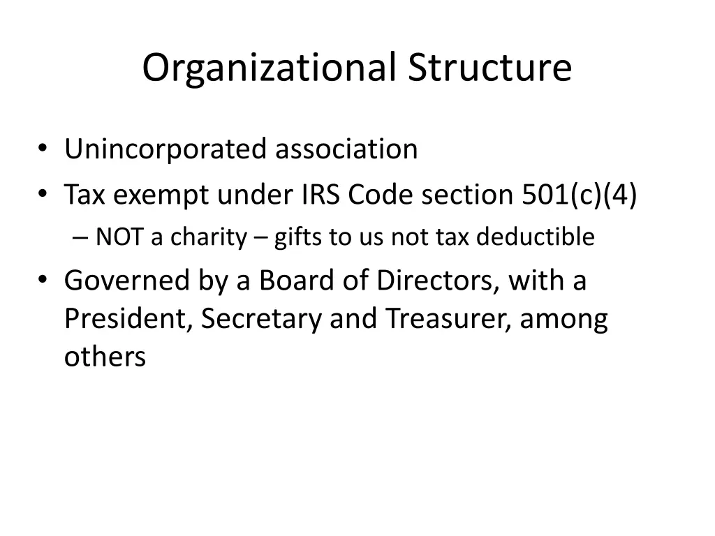 organizational structure