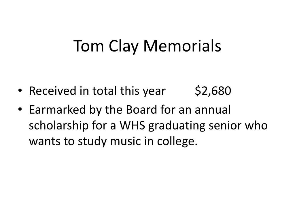 tom clay memorials