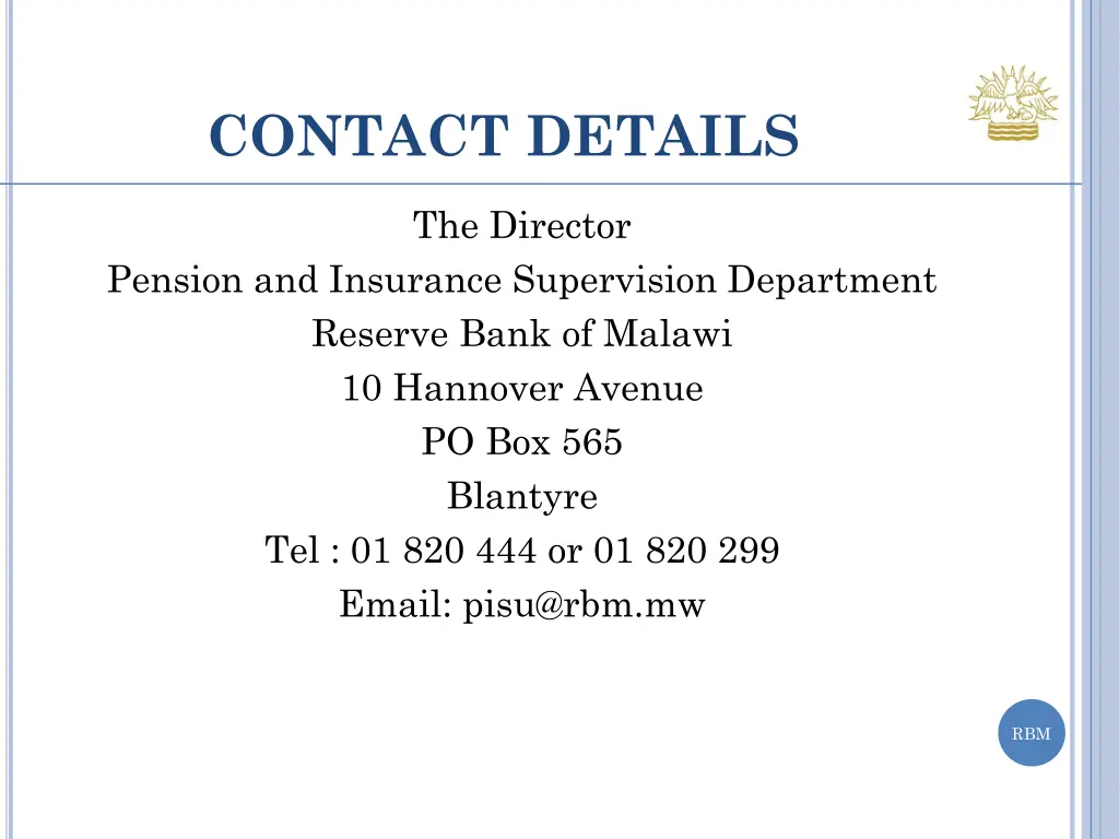 contact details