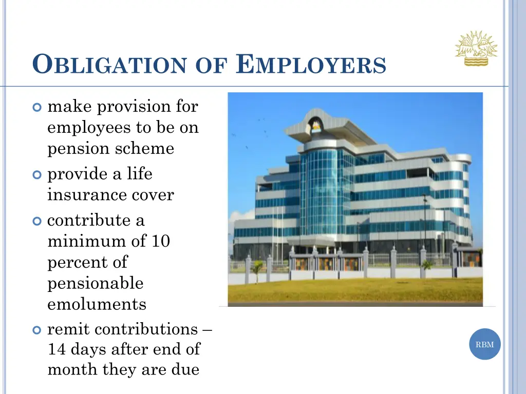 o bligation of e mployers