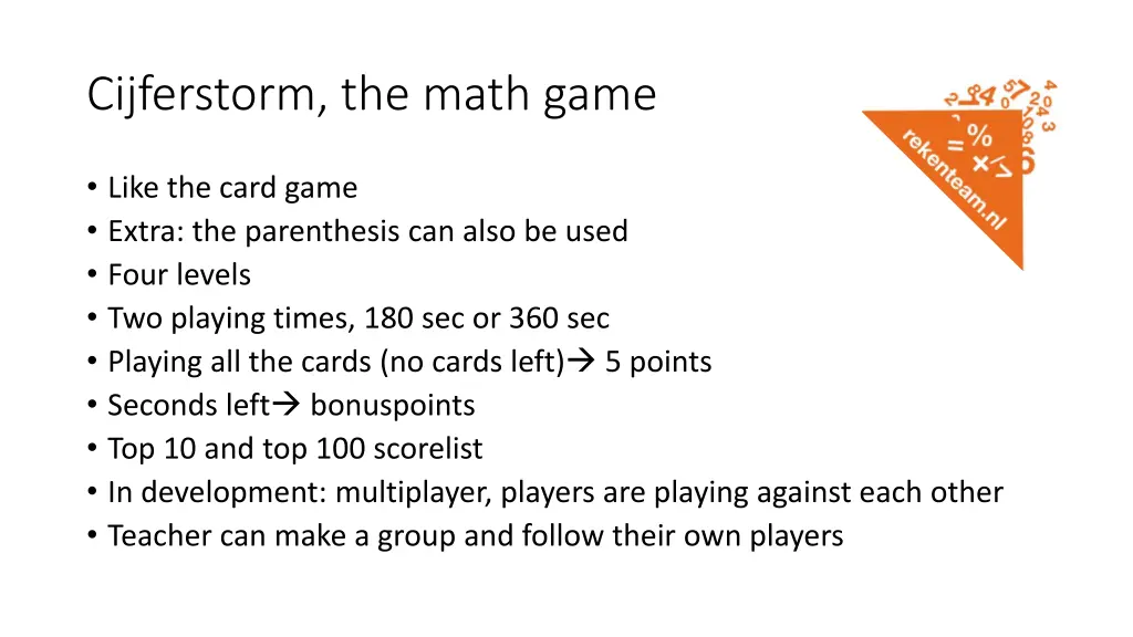 cijferstorm the math game