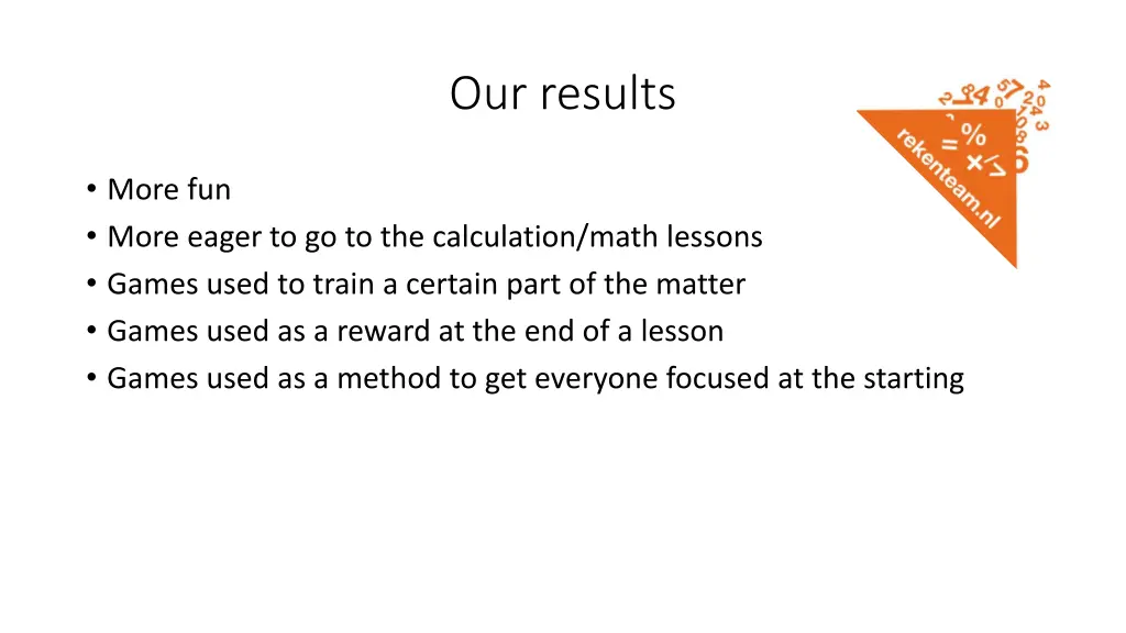 our results