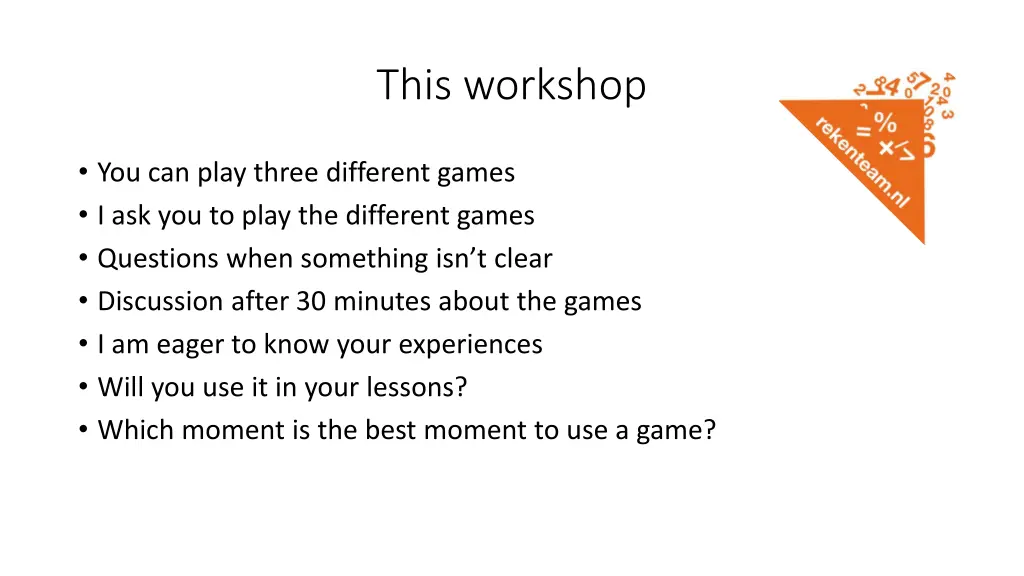 this workshop