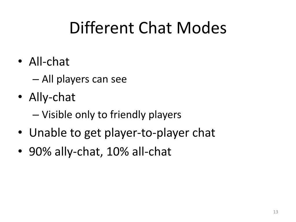 different chat modes