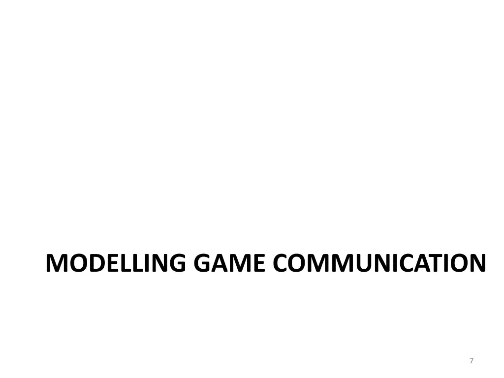 modelling game communication