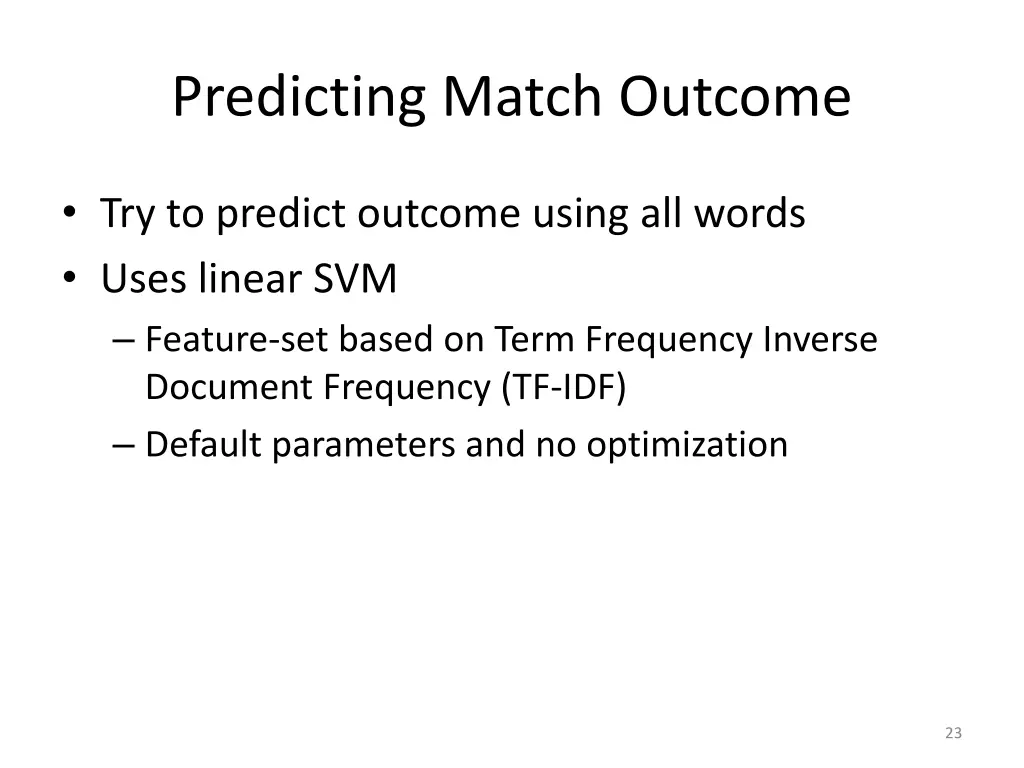 predicting match outcome