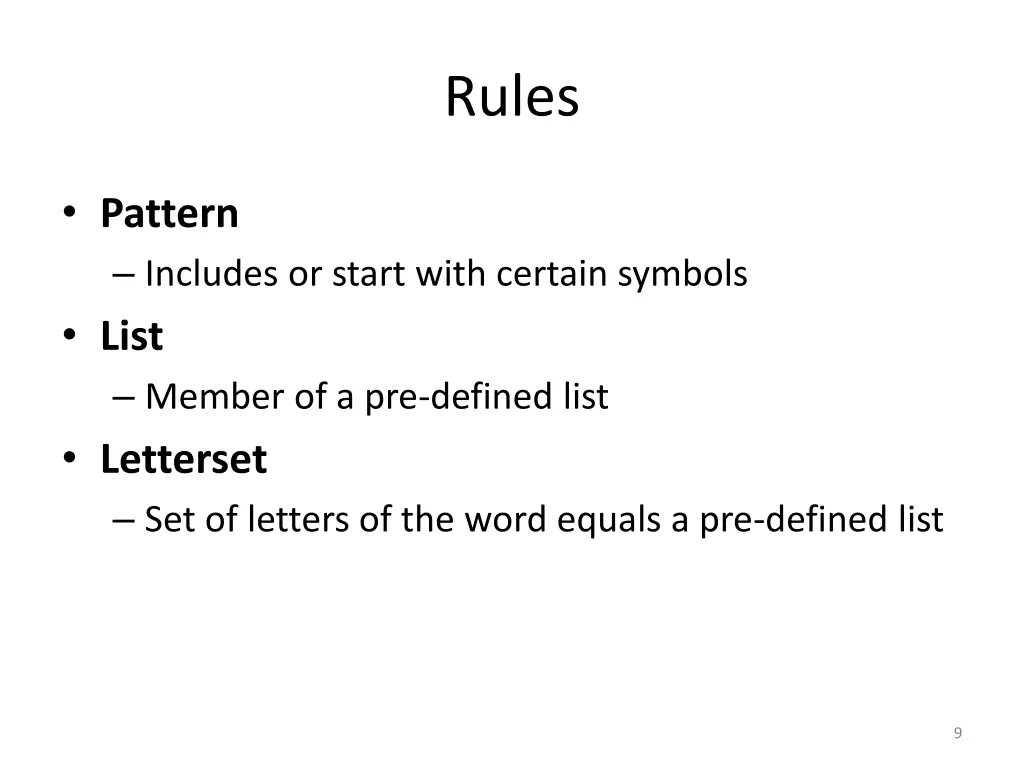 rules