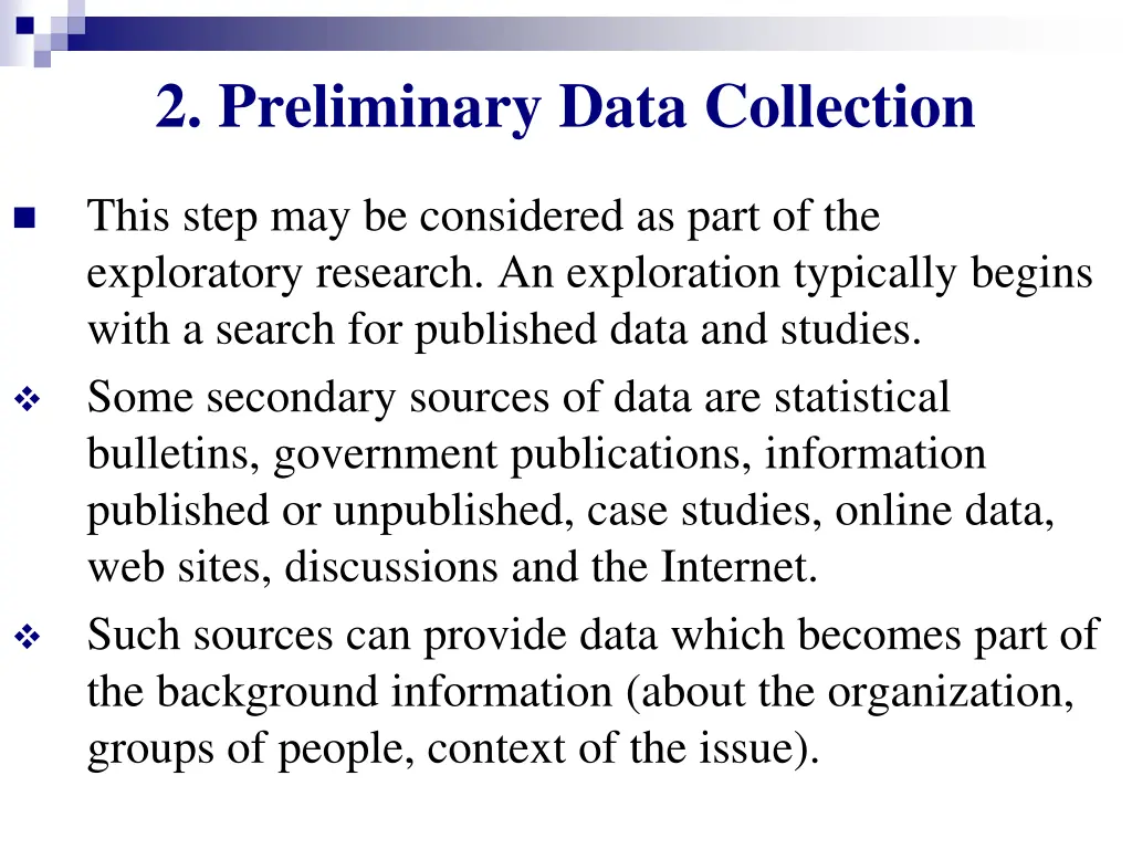 2 preliminary data collection