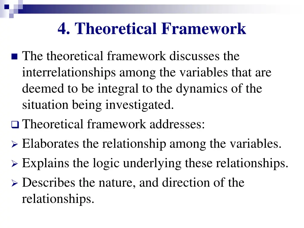 4 theoretical framework