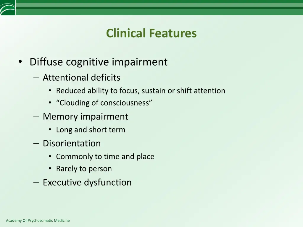 clinical features 1