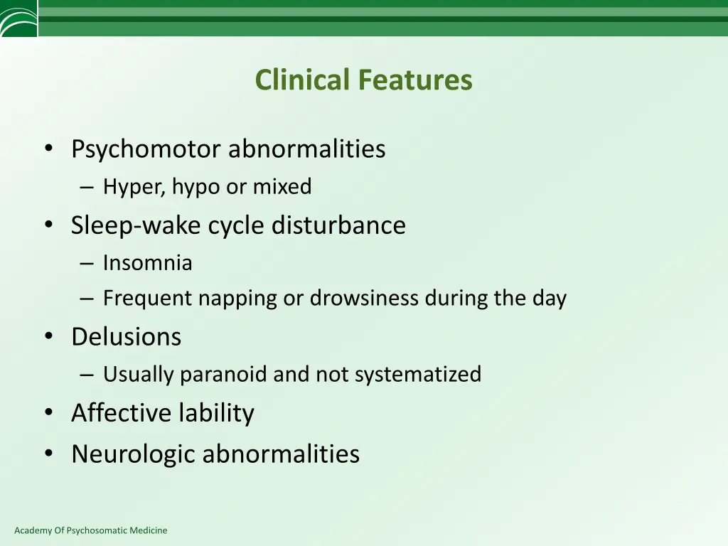 clinical features 3