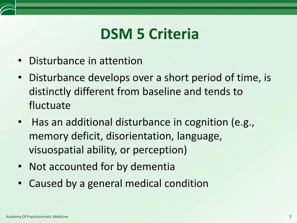 dsm 5 criteria