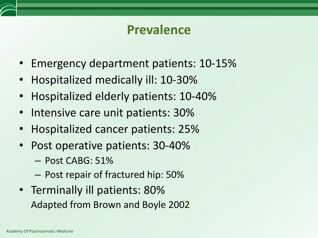 prevalence