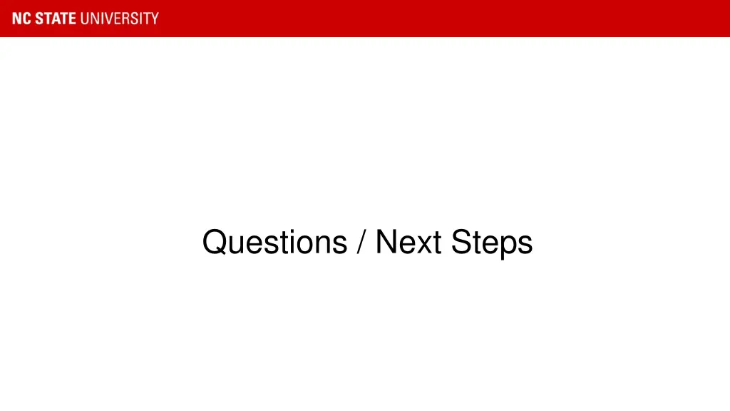 questions next steps