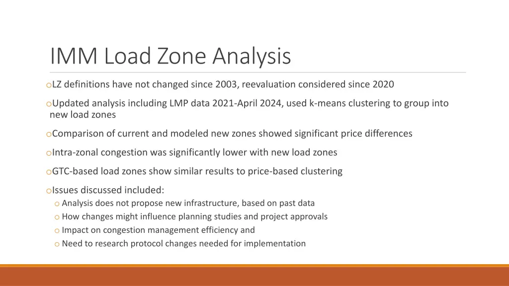 imm load zone analysis