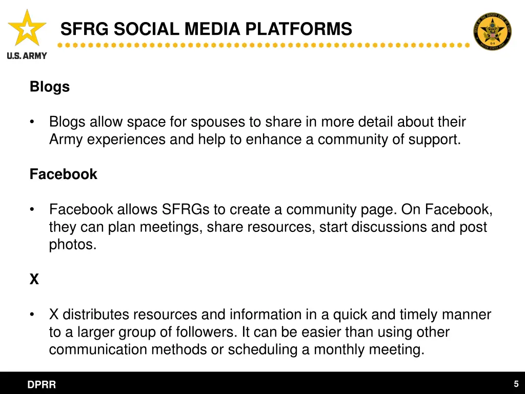 sfrg social media platforms
